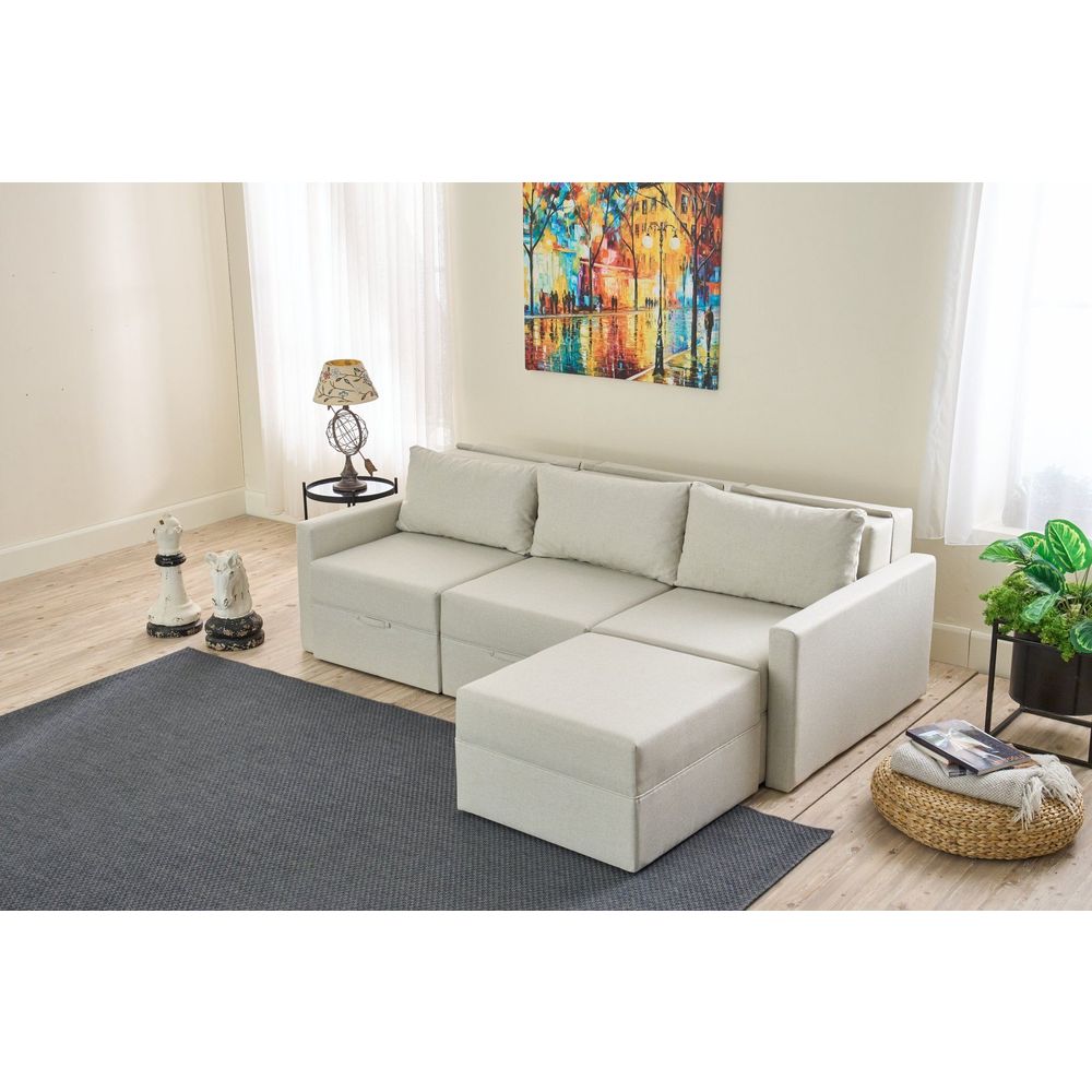 Krevetna sofa u kutu Saros – antracit slika 1
