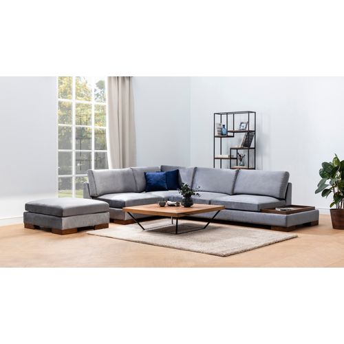 Ugaona Sofa 'Tulip Corner Left' s Pufnom - Tamnosiva slika 2