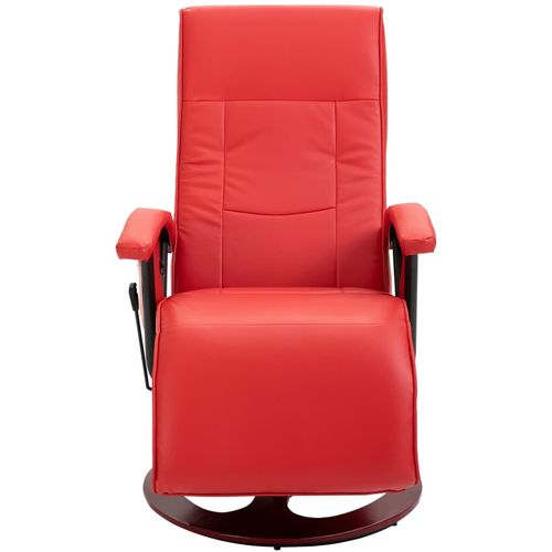 Masažna fotelja od umjetne kože crvena slika 20