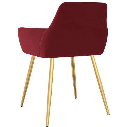 Blagovaonske stolice 2 kom crvena boja vina baršunaste slika 15