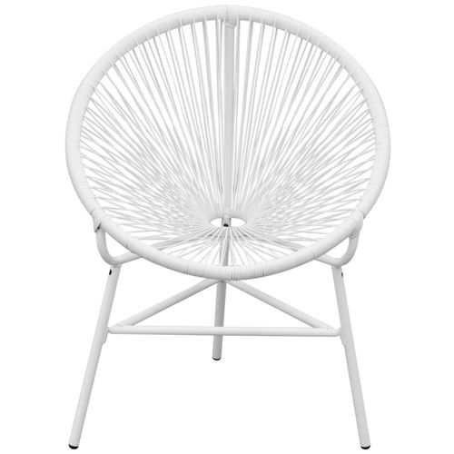 Vrtna okrugla stolica poliratan bijela slika 17