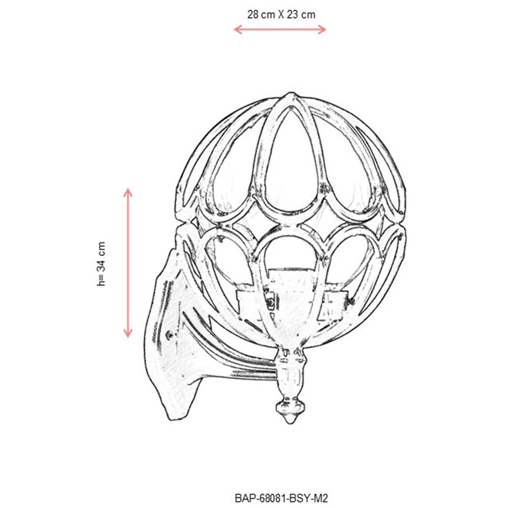 BAP-68081-BSY-M2 Crna Spoljna Zidna Lampa slika 3