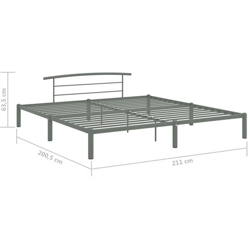 Okvir za krevet sivi metalni 200 x 200 cm slika 7