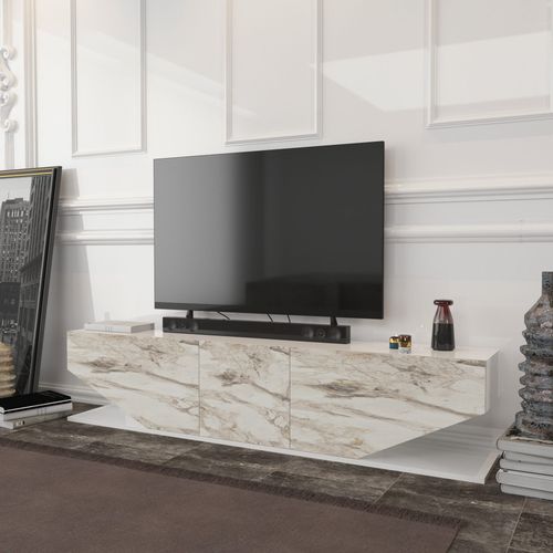 Inci - White White Marble TV Stand slika 3
