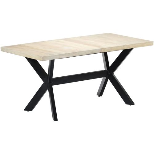 Blagovaonski stol bijeli 160x80x75 cm od masivnog drva manga slika 33