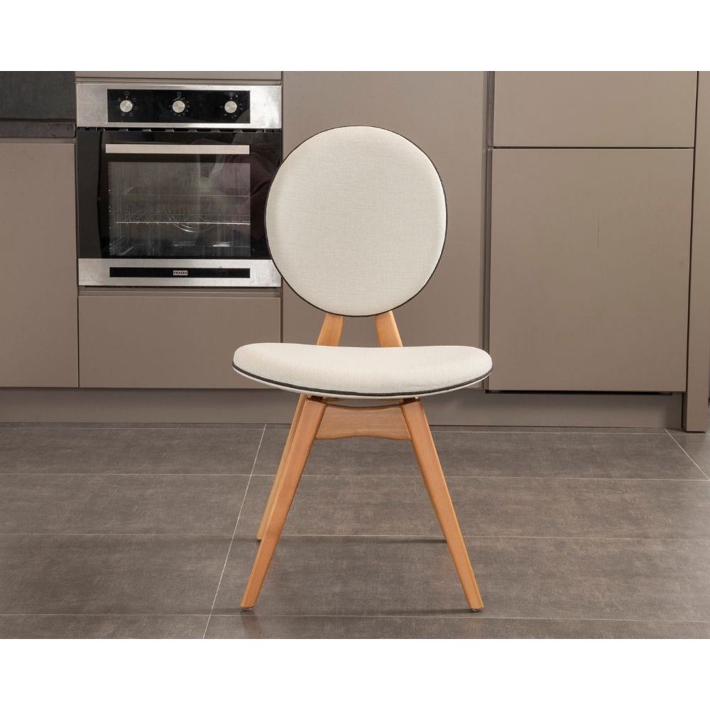 Set stolica Touch - (2 Komada) boje Bež i boja Hrasta (100% grab) slika 1
