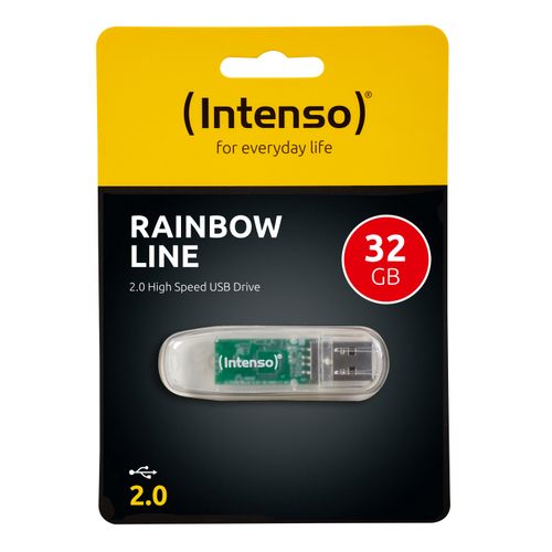 Intenso 32GB Rainbow Line USB 2.0 memorijski stick - Prozirni slika 3