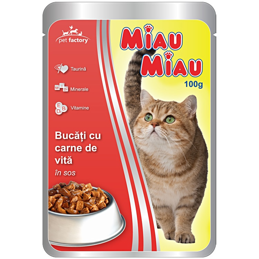 Miau Miau hrana za mačke u umaku Govedina 100g slika 1