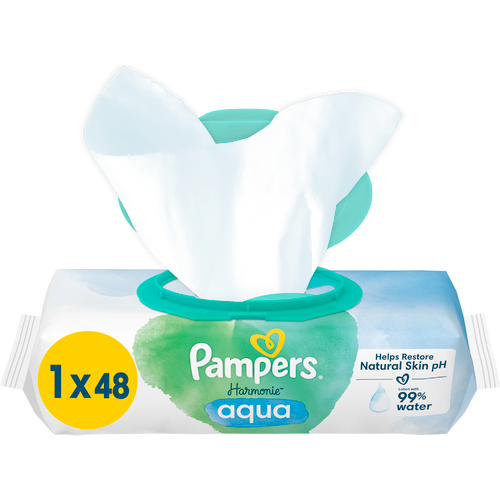 Pampers vlažne maramice Harmonie Aqua 48 komada slika 1