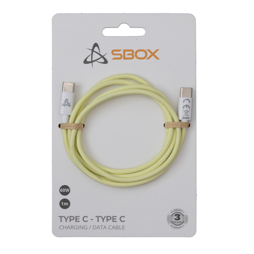 Sbox KABEL USB 3.0 TYPE C -> USB 3.0 TYPE C M/M 1M Žuti - 60W slika 1