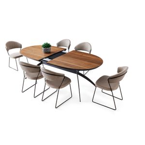 TY - 971 Walnut Extendable Dining Table