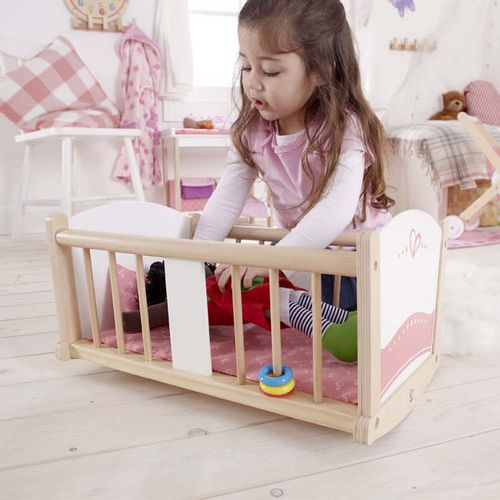 Hape Drvena kolijevka za lutke Rock-a-Bye Cradle E3601A  slika 2