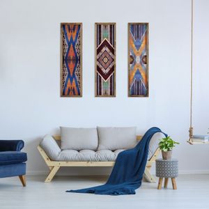 TAH177 Multicolor Decorative Framed MDF Painting (3 Pieces)