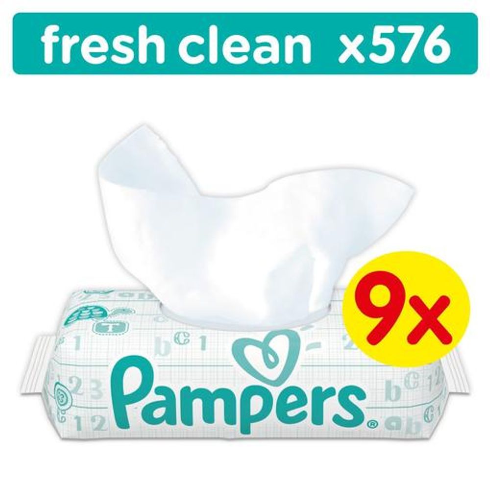 Pampers Dječje vlažne maramice Fresh Clean, 9 x 64 komada slika 3