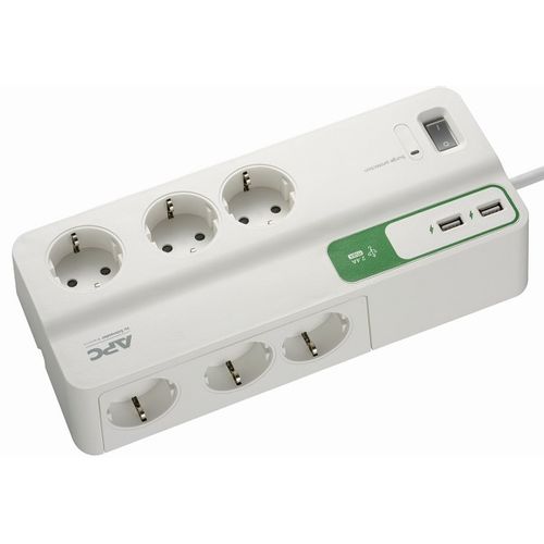 APC PM6U-GR APC Performance SurgeArrest, 6 Schuko, 2x USB Charging Ports (2.4A Total), 230V 10A, 2m slika 3