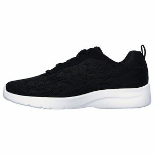 Ženske Sportske Tenisice Skechers Floral Mesh Lace Up - Crne