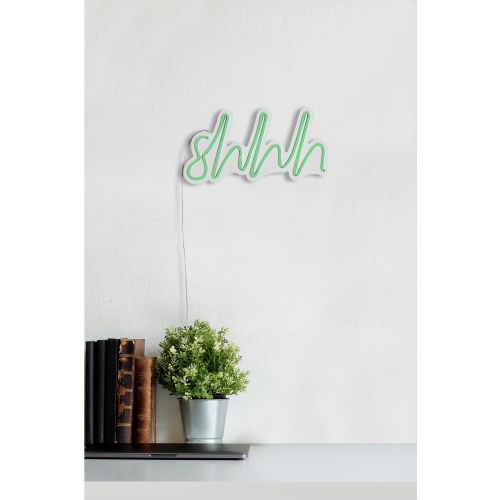 Wallity Ukrasna plastična LED rasvjeta, Shhh - Green slika 4