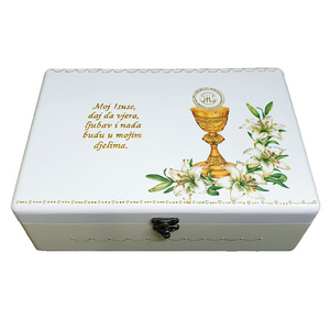 Kutija uspomena Prva Sv. Pričest Kalež - zlatna