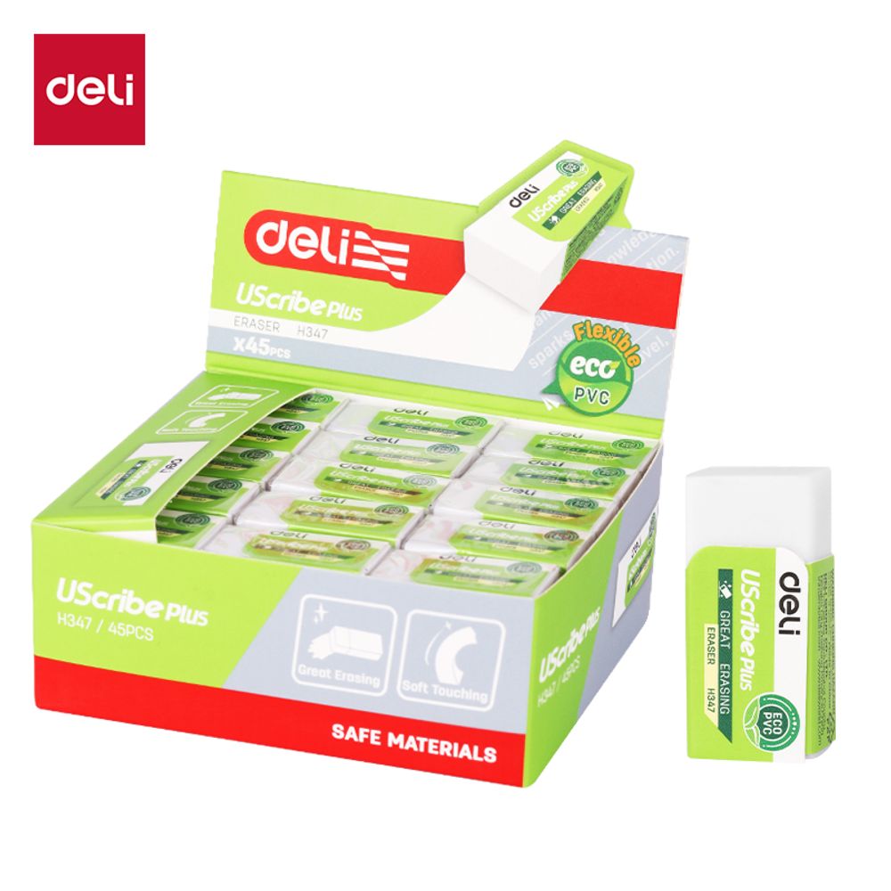 GUMICA DELI USCRIBE PLUS - FLEX EKO PVC 33x15x12mm BELA EH347 slika 1