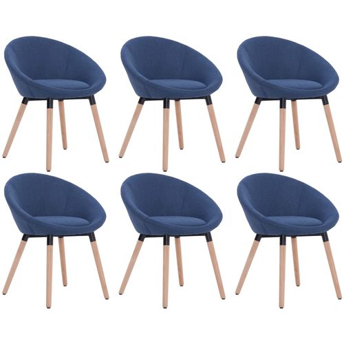 Blagovaonske stolice od tkanine 6 kom plave slika 24