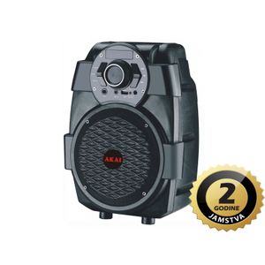 AKAI karaoke 10W, FM, BT, USB, baterija, crni ABTS-806