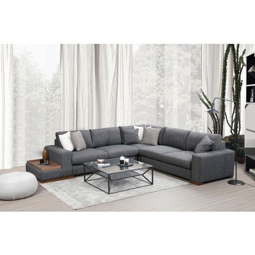 Atelier Del Sofa Kutna garnitura, Antracit, Loop 6 slika 1