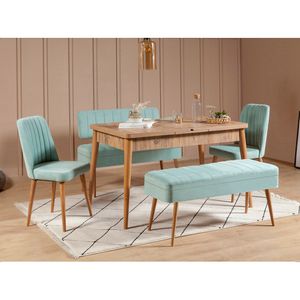 Vina 0701 - 4 -
Atlantic,
Green Atlantic Pine
Pistachio Green Extendable Dining Table & Chairs Set (5 Pieces)