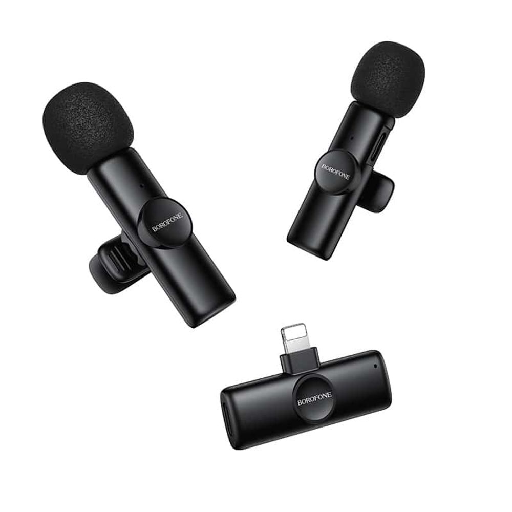 Bežični mikrofon Lightning Borofone Winner Lavalier crni - 2 komada slika 6