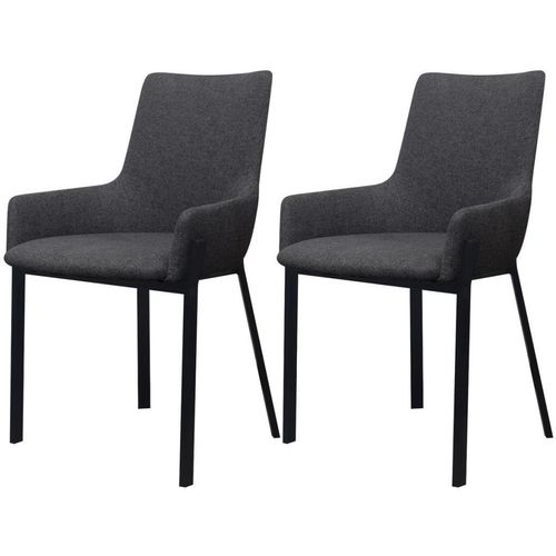 Blagovaonske stolice od tkanine 2 kom tamnosive slika 1