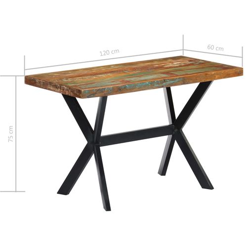Blagovaonski stol od masivnog obnovljenog drva 120 x 60 x 75 cm slika 14
