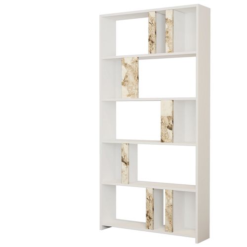 Woody Fashion Polica za knjige, Lima - White Marble slika 4