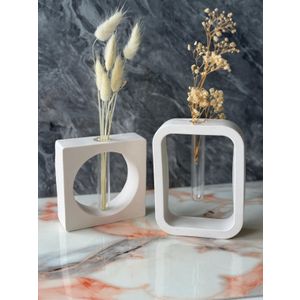 Set svijeća Glamour 6ST sivi bijeli vaza