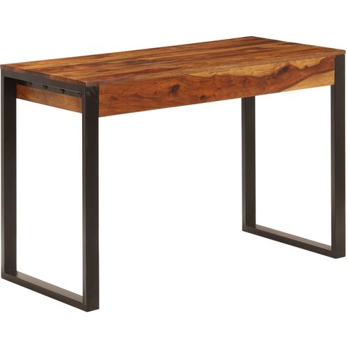 Radni stol od masivnog drva šišama i čelika 110 x 55 x 78 cm slika 14