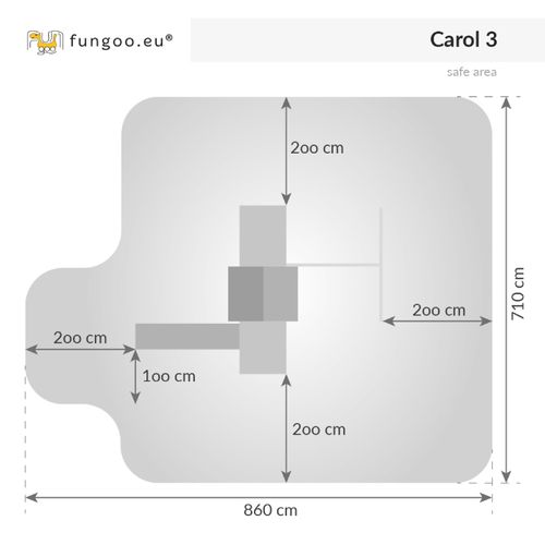 Fungoo set CAROL 3 sivo - bijelo - drveno dječje igralište slika 5