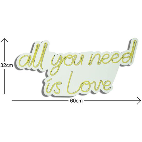 Wallity Ukrasna plastična LED rasvjeta, All You Need is Love - Yellow slika 5