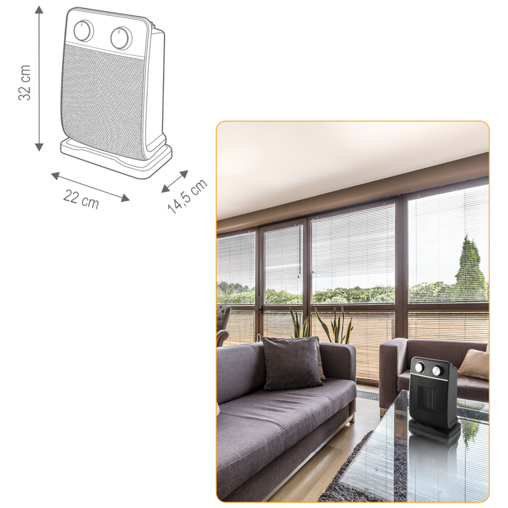 home Grijalica sa ventilatorom, 1800W - FK 29 slika 2