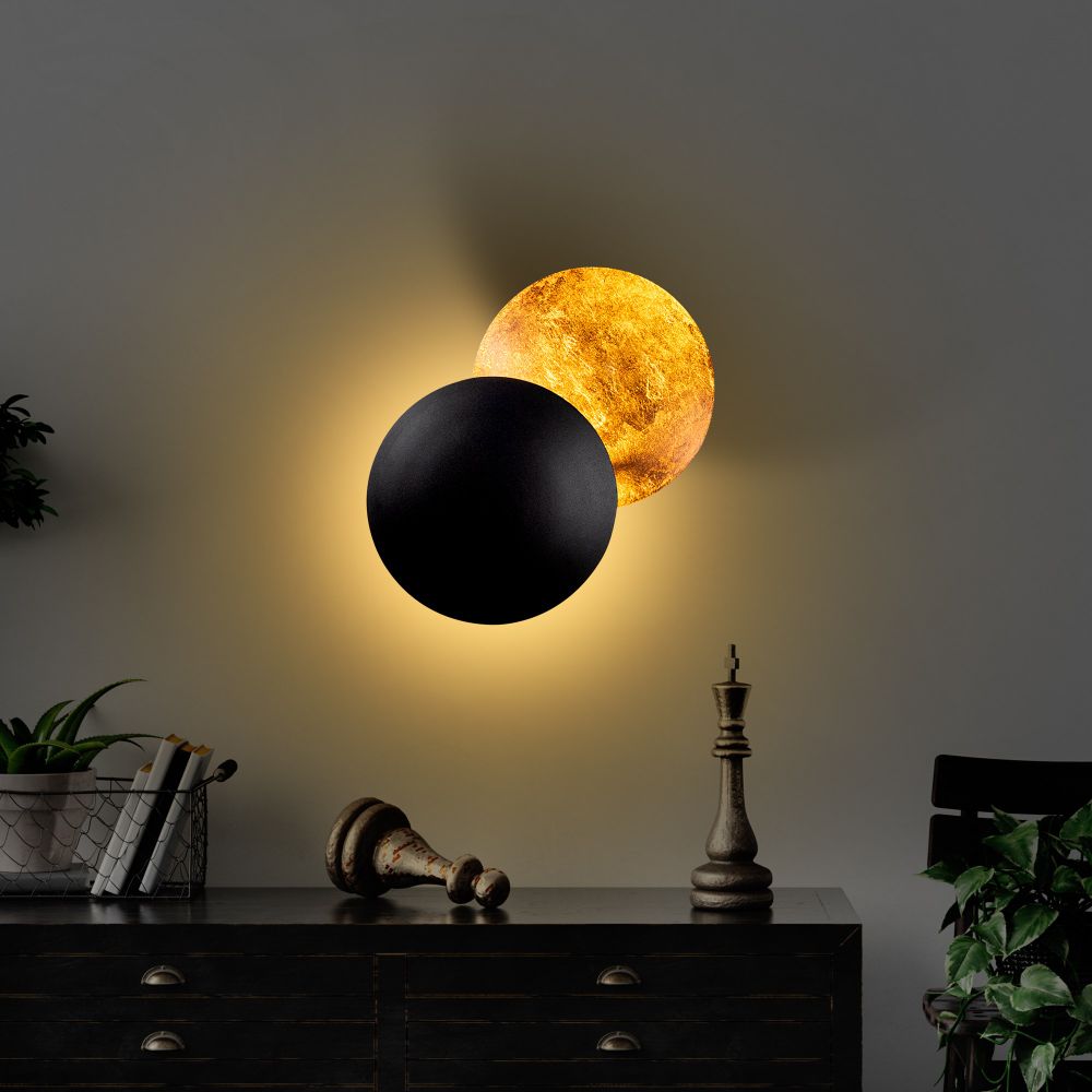 Yosma-13639 Crna Bakarna Zidna Lampa slika 2