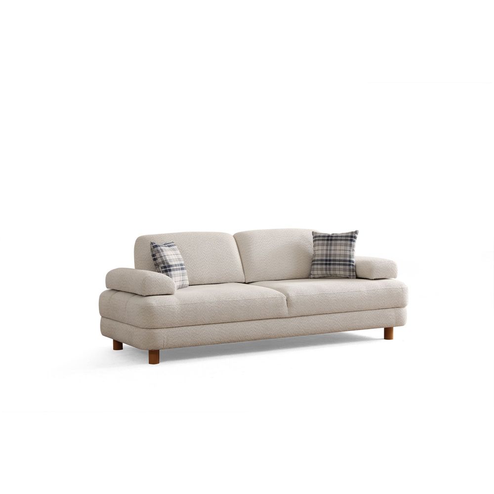 Sofa na razvlačenje za 3 osobe - Krem boja slika 4