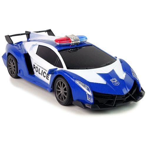 Auto na daljinsko upravljanje Police Racing 1:16 LED - plavi slika 4