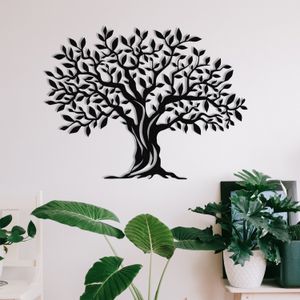 Decorative metal wall accessory Yaprak Dokumu - M0111, colour: black