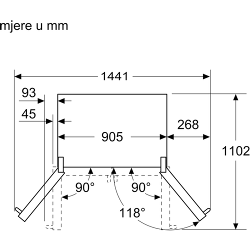 Bosch kombinirani hladnjak KFF96PIEP slika 12