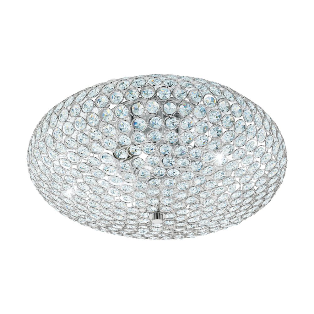 Eglo Clemente Plafonjera - E27, Ø450 mm, Krom/Kristal slika 1