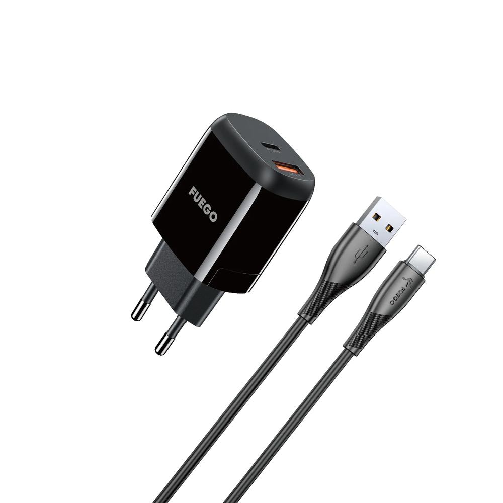 Fuego Adapter FGC20W 20W+Tip C kabl, Crni - 1m slika 1