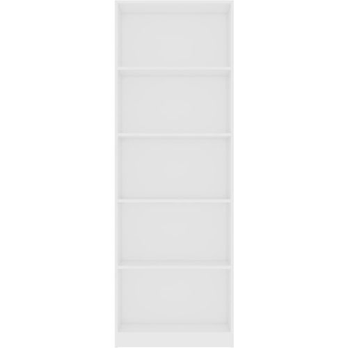 Ormarić za knjige s 5 razina bijeli 60 x 24 x 175 cm drveni slika 23