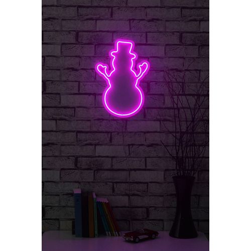 Wallity Ukrasna plastična LED rasvjeta, Snowman - Pink slika 2
