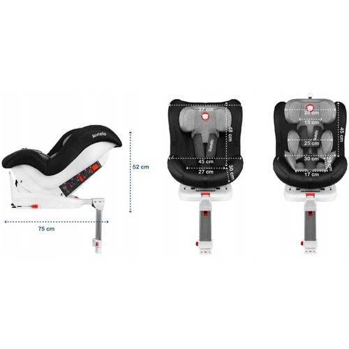 Lionelo autosjedalica Lennart, ISOFIX+noga, 0-18Kg, crna-siva, 5g JAMSTVA slika 8