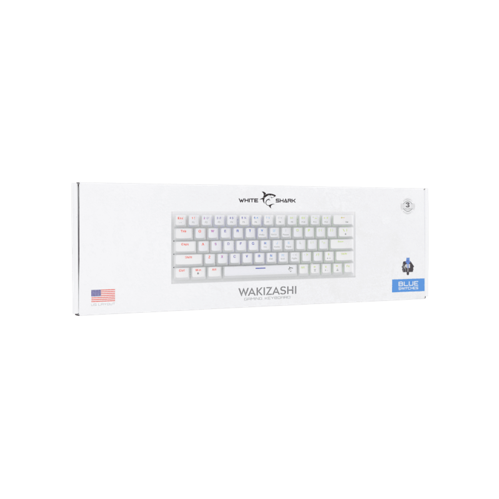 WHITE SHARK Tastatura A GK-002221V2 WAKIZASHI-2 / bijela, US-BLUE.SW slika 7