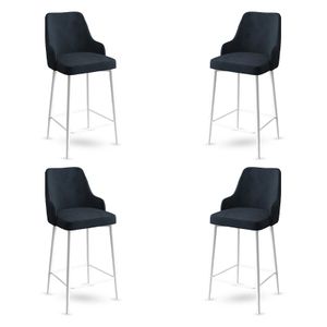 Enox - Set Barskih Stolica u Antracitnoj i Bijeloj Boji (4 Komada)
