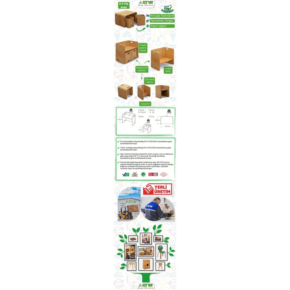 Set Stola i Stolica Flexy Natural (3 Dijela) slika 8