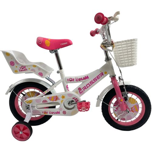 Sporting Machine dečiji bicikl 12" Ice cream belo roze (SM-12102) slika 1